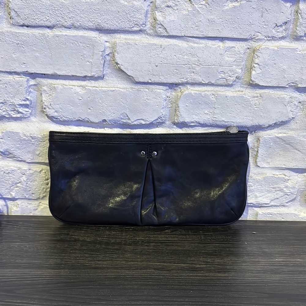 Martin + OSA black leather clutch